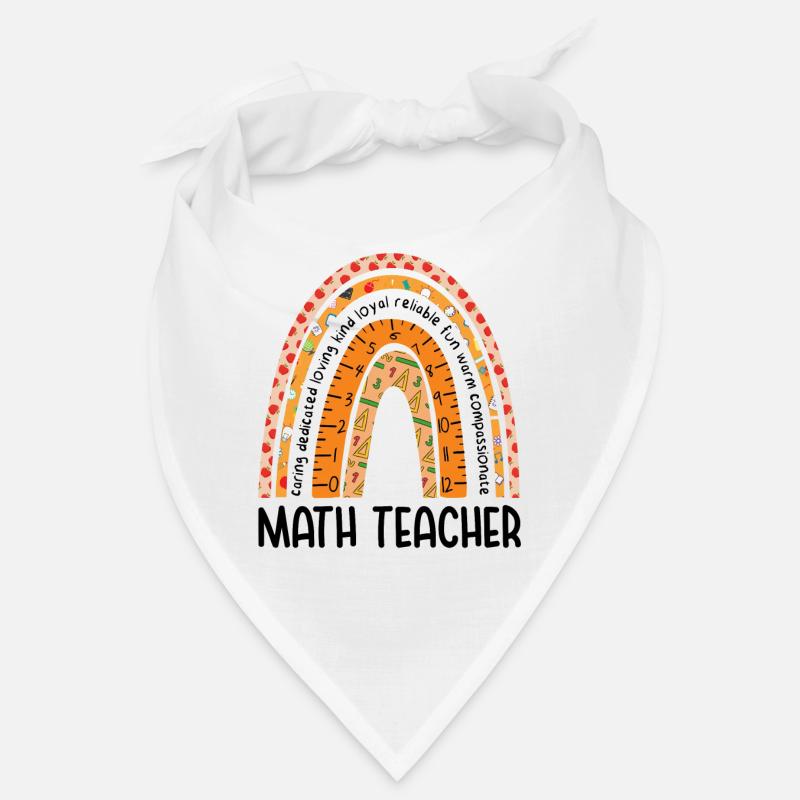 Math Teacher Vintage Rainbow Bandana