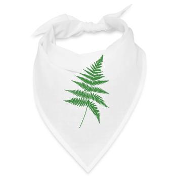 Grüner Farn Umriss - Bandana - Weiß - Vorne