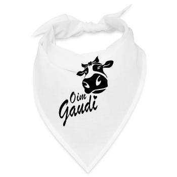Oim Gaudi - Kuh Bäuerin Landwirt Bauer Wandern - Bandana - Weiß - Vorne