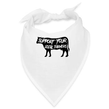 Support Your Local Farmers - Kuh Bauern Landwirte - Bandana - Weiß - Vorne