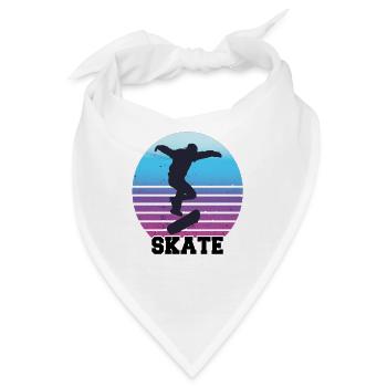 Skateboarding Skateboard Longboard Geschenk - Bandana - Weiß - Vorne