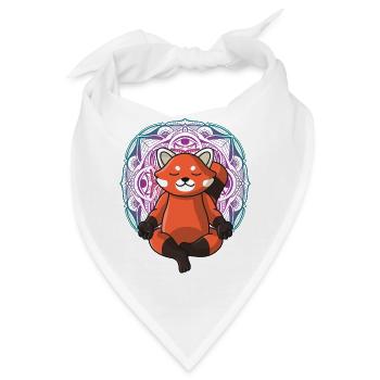 roter Panda Yoga Mandala Spirituell yoga damen - Bandana - Weiß - Vorne