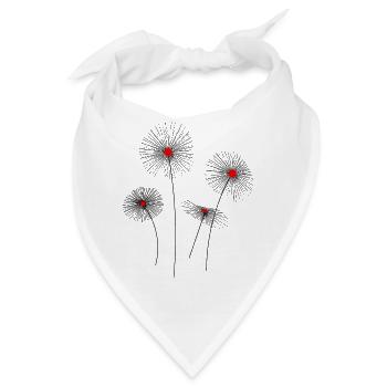 Blumen abstrakt Blüten Blume Pflanzen Garten Natur - Bandana - Weiß - Vorne