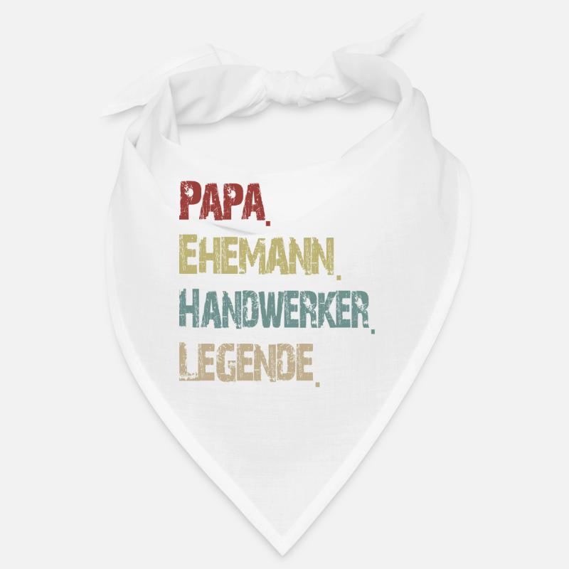 Papa Ehemann Handwerker Legende Vintage Retro - Bandana - Weiß