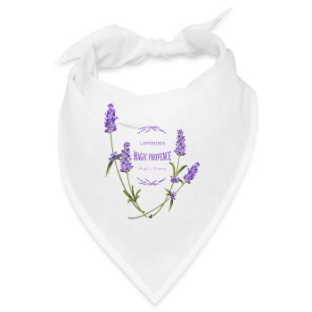 Lavendel Blumen Abbildung mit Inschrift - Bandana - Weiß - Vorne