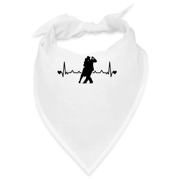 Tango Argentino Heartbeat Tango Tänzer Tanzpaar - Bandana - Weiß - Vorne
