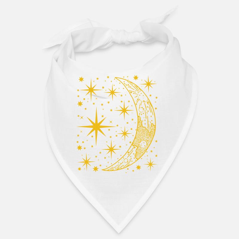 crescent moon. Night sky Bandana