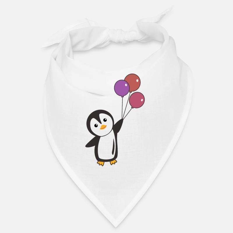 Lustiger Pinguin fliegt mit Ballons oben Bandana