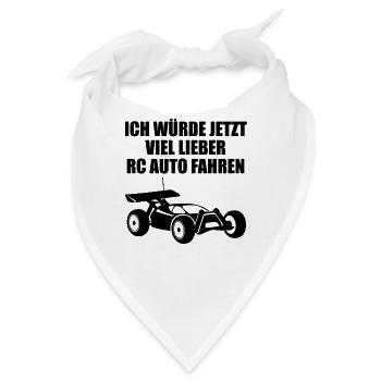 Modellauto RC Auto Car Modellbau Spruch Geschenk - Bandana - Weiß - Vorne