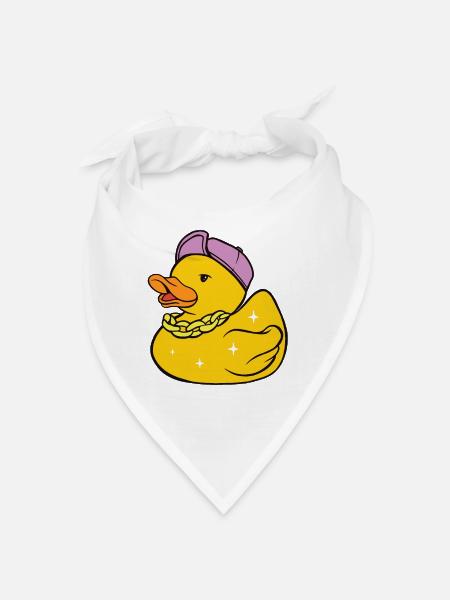 Gangster bath duck, small bandit, cool robber. - Bandana - white