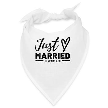 15. Hochzeitstag - Bandana - Weiß - Vorne