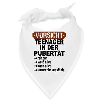 Vorsicht Teenager in der Pubertät - Bandana - Weiß - Vorne