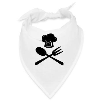 Gabel und Löffel - Bandana - Weiß - Vorne