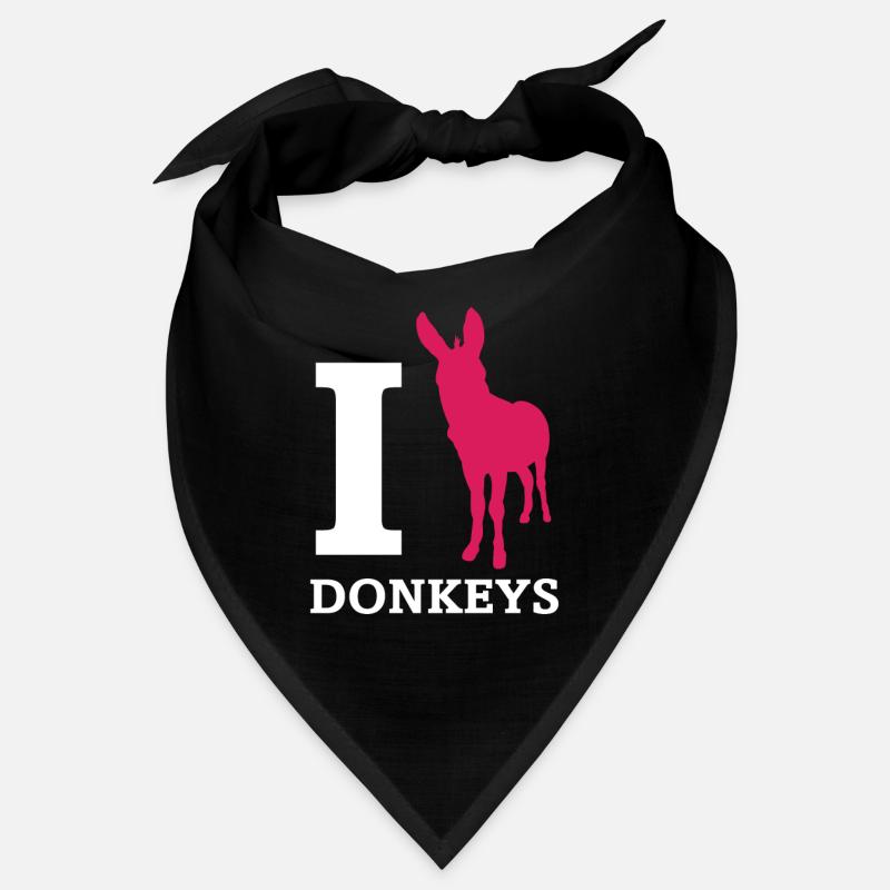 I Love Donkeys âne mule Bandana
