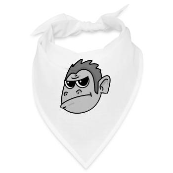 Gorilla Kopf - Bandana - Weiß - Vorne