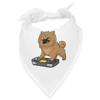 Chow Chow Gamepad Kawaii - Bandana - Weiß - Vorne