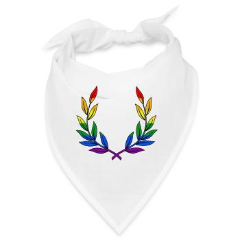 LGBT Gay Pride Lorbeerkranz Partnerschaft Paar - Bandana - Weiß - Vorne