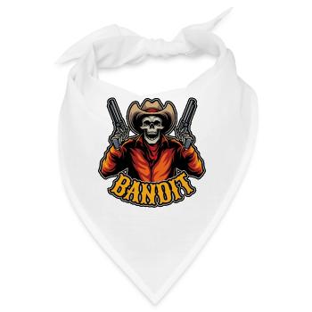 Bandit Skull Totenkopf Revolver Guns - Bandana - Weiß - Vorne
