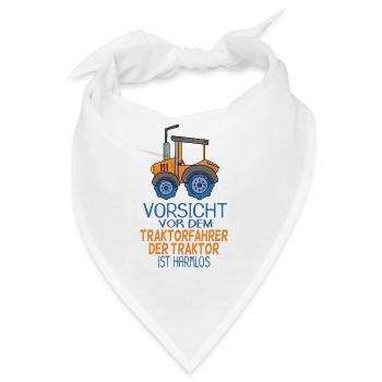 Trecker Traktorfahrer Geschenk - Bandana - Weiß - Vorne