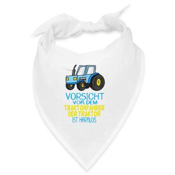 Trecker Traktorfahrer Geschenk - Bandana - Weiß - Vorne