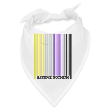 Barcode Enby Genderqueer LGBT Gay Lesbian - Bandana - Weiß - Vorne