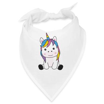 Einhorn rosa Einhörner kawaii Tiere - Bandana - Weiß - Vorne