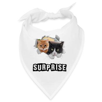 Überraschung von Katzen - Bandana - Weiß - Vorne