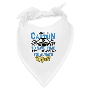 Ich bin Captain I'm Always Right Lustiges - Bandana - Weiß - Vorne