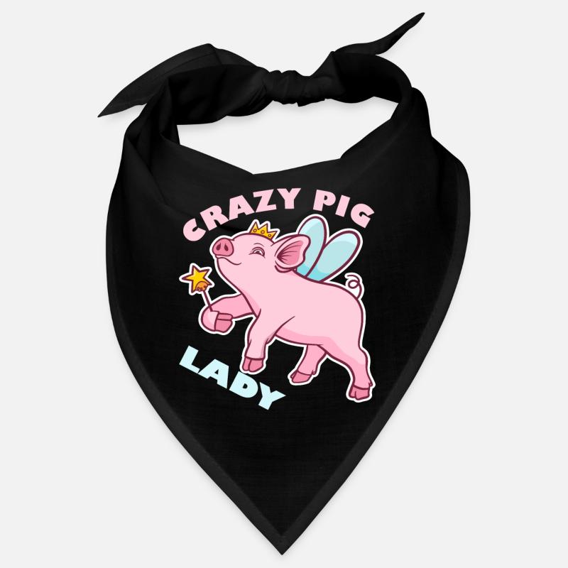 Crazy Pig Lady Pink Piglet Gift Bandana