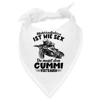 Motorradfahren ist wie Sex Dirtbike Motorradfahrer - Bandana - Weiß - Vorne