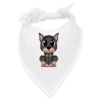 Doberman Pinscher - Bandana - Weiß - Vorne