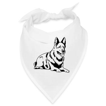 Schäferhund Silhouette Deutscher Schäferhund Hund - Bandana - Weiß - Vorne