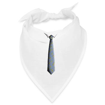 Krawatte mit Enten - Bandana - Weiß - Vorne