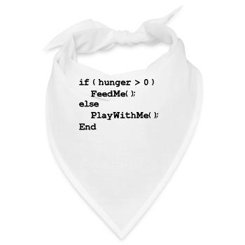 Feed Me Play With Me Javascript Baby Bodysuit - Bandana - Weiß - Vorne