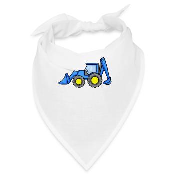 Bagger Fahrzeug Baustelle - Bandana - Weiß - Vorne