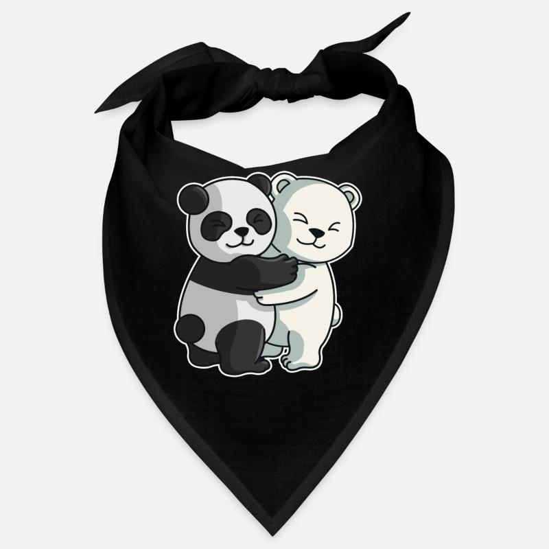 Panda and Icebear cute Hug Cuddle Animals Bandana