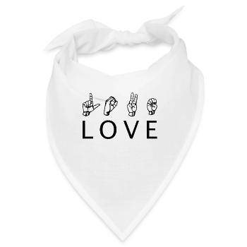 Love Gebärdensprache - Bandana - Weiß - Vorne
