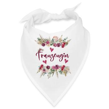 Trauzeugin, Hochzeit, Freundin, Liebe, Geschenk - Bandana - Weiß - Vorne