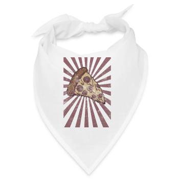 Coole Vintage Pepperoni Pizza Scheibe - Bandana - Weiß - Vorne