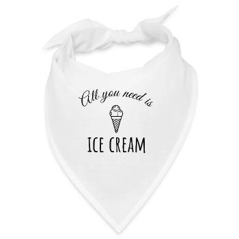 Eis Eiscreme Sommer Ice Cream Lecker - Bandana - Weiß - Vorne