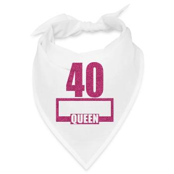 40. Geburtstag 40 Jahre 40er Birthday Queen - Bandana - Weiß - Vorne