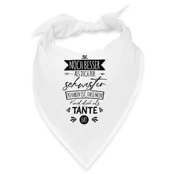 Beste Schwester und Tante - Bandana - Weiß - Vorne