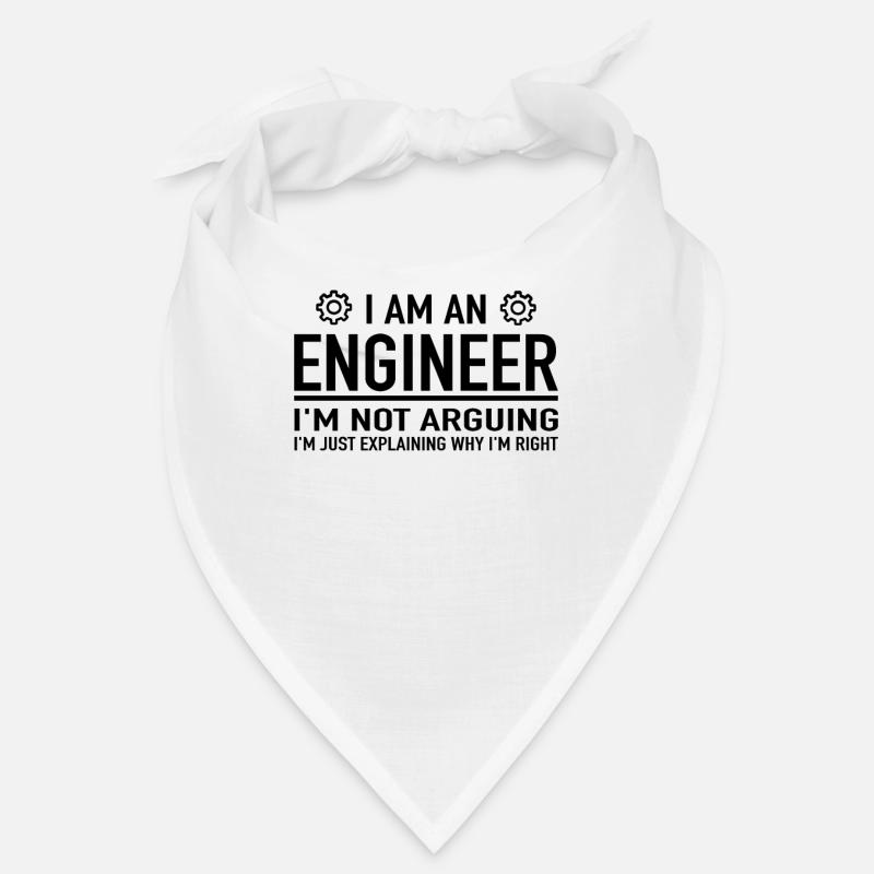 I Am An Engineer I'm Not Arguing Engineering - Bandana - blanc