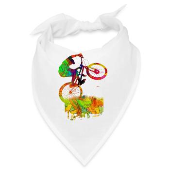 Downhill Mountainbike Shirt Downhill MTB Geschenk - Bandana - Weiß - Vorne