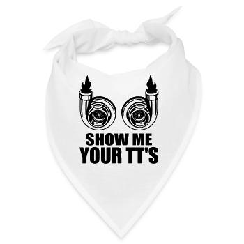 Show Me Your Turbos - Car Twin Turbo Street Racing - Bandana - Weiß - Vorne