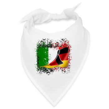Italienisch deutsche Freundschaft Freunde Flagge - Bandana - Weiß - Vorne