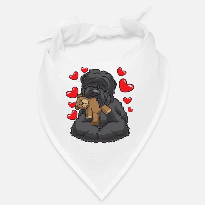 Russian Black Terrier with cuddly toy Bandana