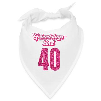40. Geburtstag 40 Jahre 40er Geburtstagskind - Bandana - Weiß - Vorne