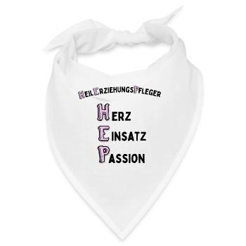 Heilerziehungspfleger mit Hetz Einsatz und Passion - Bandana - Weiß - Vorne