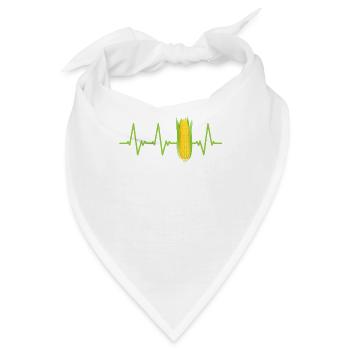 Maiskolben Herzschlag EKG Herzfrequenz - Bandana - Weiß - Vorne